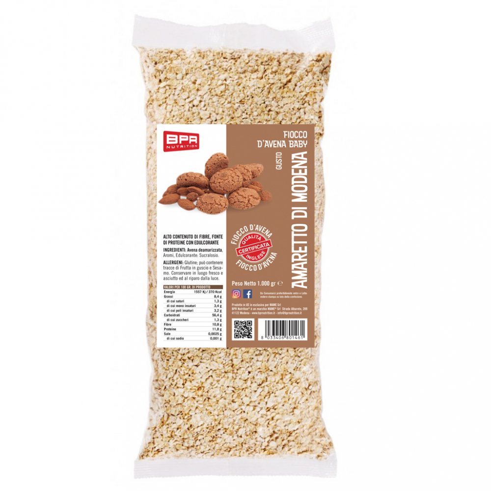 Fiocco D'Avena aromatizzato gusto AMARETTO DI MODENA 1Kg